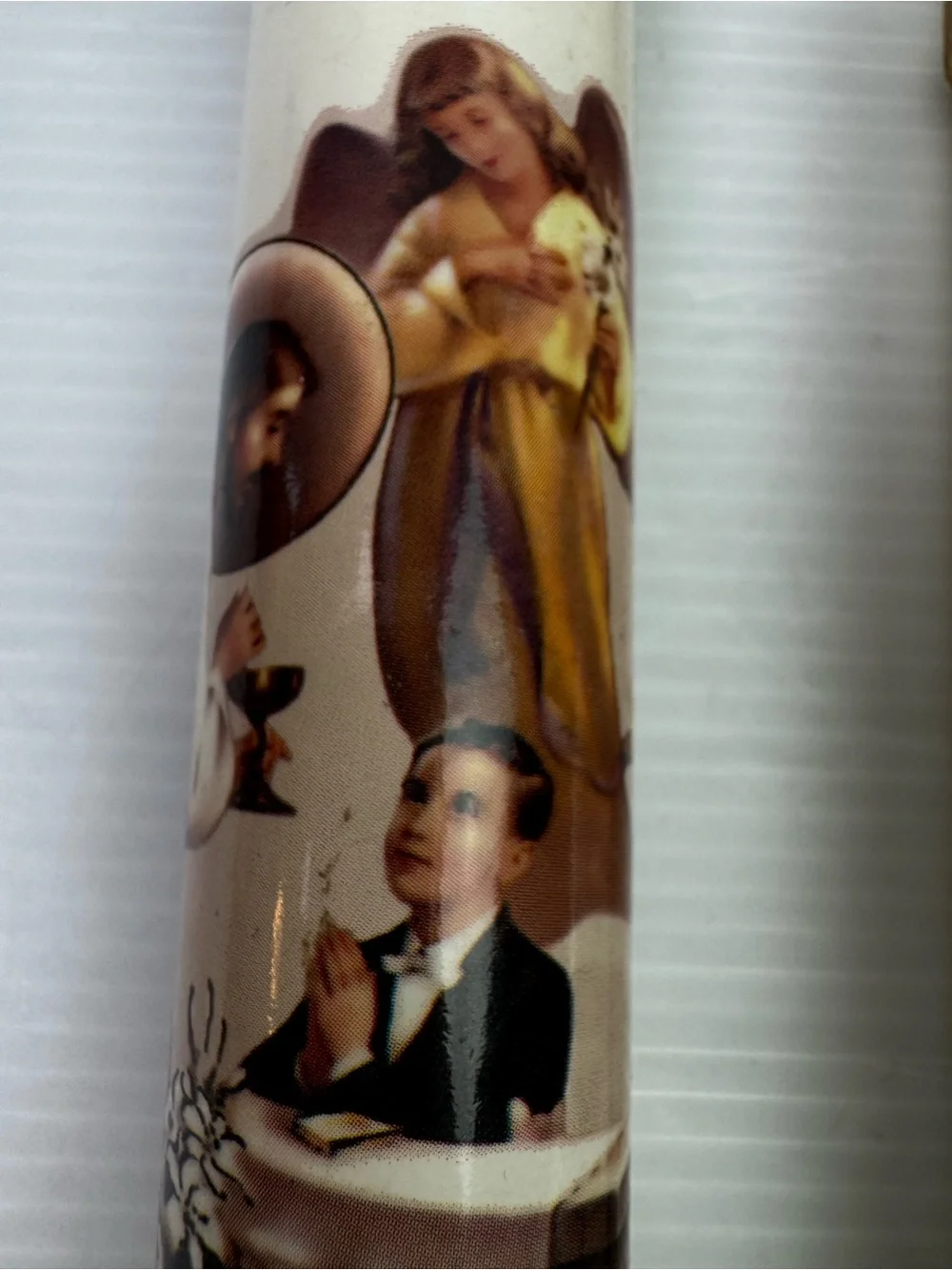 VTG First Holy Communion Decorative Candle Set Pair Boy & Girl Catholic Decor